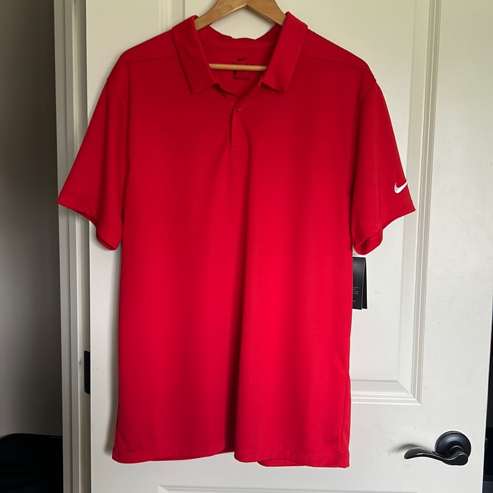 New! Nike Mens Red Polo Size L